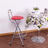 28in Folding Bar Stool for Kitchen, Bistro, Cafe, Collapsible Tall Bar Chair with Backrest and Footrest, Plastic Seat with Handle (Color : Red) view 2
