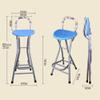 28in Folding Bar Stool for Kitchen, Bistro, Cafe, Collapsible Tall Bar Chair with Backrest and Footrest, Plastic Seat with Handle (Color : Red) view 3