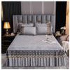 OTBK Quilted Bedspread Coverlet King Queen Twin Size Thicken Bed Skirt 3PCS Lace Bedroom Decoration Bed Cover with 2 Pillowcases(D,200x220cm) view 1