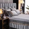 OTBK Quilted Bedspread Coverlet King Queen Twin Size Thicken Bed Skirt 3PCS Lace Bedroom Decoration Bed Cover with 2 Pillowcases(D,200x220cm) view 4