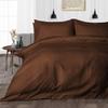 Duvet Cover 400 Thread Count 3 Piece Set with Zipper - 100% Egyptian Cotton Quilts & Comforters Protectors - Soft and Breatheable Beddings - Chocolate Stripe, Cal King. view 1