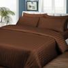 Duvet Cover 400 Thread Count 3 Piece Set with Zipper - 100% Egyptian Cotton Quilts & Comforters Protectors - Soft and Breatheable Beddings - Chocolate Stripe, Cal King. view 2