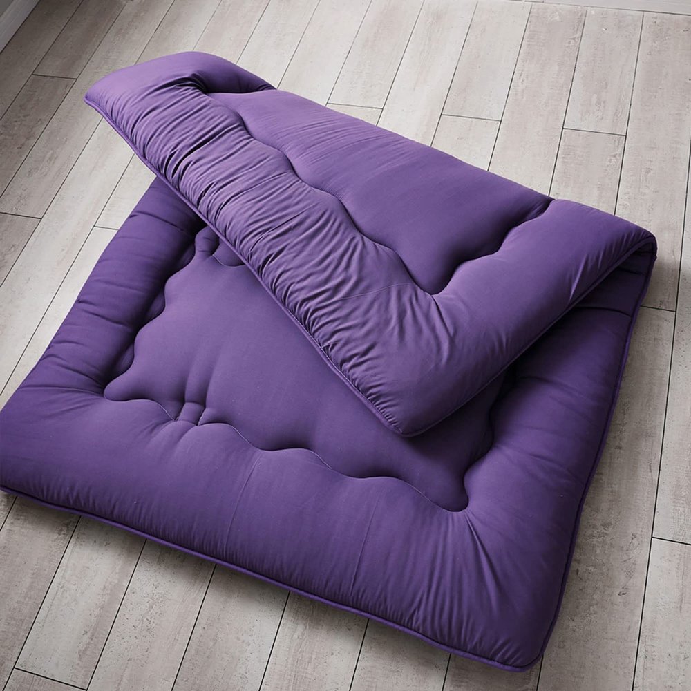 Floor Mattress Futon Mattress Sleeping Tatami Floor Mat with Washable Cover Padded Japanese Roll Up Mattress Sleeping Pad Folding Couch Bed Mattress Pad for Student,Purple,Full(120x200cm)