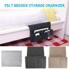 HELPFLOWER Light Grey Bedside Caddy Felt Bed Storage Organizer Hanging Bag Holder Magazine Book Phone Tablet Cables Remote and Water Bottle Holder for Home Dorm Bed Sofa view 3
