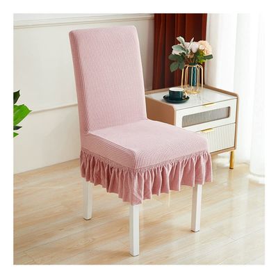 KXCR Solid Color Stretch Large Chair Covers Removable Dining Chair Protector Washable Soft Spandex Chair Cover Slipcovers for Hotel Party Wedding Dining Room Kitchen (Color : Pink, Size : 4pcs)