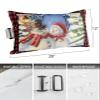 4 Packs Outdoor Chaise Longue Throw Pillow Covers Waterproof with Elastic Band,Christmas Snowman Beach Pool Lumbar Decorative Pillowcase Cushion Sham,Xmas Winter Snowy Tree Rustic Plaid Red 12x20 view 3
