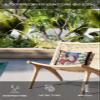 4 Packs Outdoor Chaise Longue Throw Pillow Covers Waterproof with Elastic Band,Christmas Snowman Beach Pool Lumbar Decorative Pillowcase Cushion Sham,Xmas Winter Snowy Tree Rustic Plaid Red 12x20 view 4