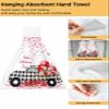 BOBOWUNY Valentines Red Pink Flower 2 Pcs Hanging Kitchen Hand Towels, Black Plaid Truck Love White Check Super Soft Microfiber Tie Towels Aborbent Washcloth for Bathroom Oven Tea Bar view 2