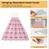 BOBOWUNY Valentines Day 2 Pcs Hanging Kitchen Hand Towels, Pink Valentine Plaid White Check Super Soft Microfiber Tie Towels Aborbent Washcloth for Bathroom Oven Tea Bar view 2