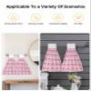 BOBOWUNY Valentines Day 2 Pcs Hanging Kitchen Hand Towels, Pink Valentine Plaid White Check Super Soft Microfiber Tie Towels Aborbent Washcloth for Bathroom Oven Tea Bar view 4