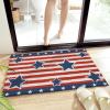 Edwiinsa American Flag Plush Rug Non Slip Bath Mat, Freedom Stripes Stars Patriotic Memorial Day Soft Shaggy Long Fur Fuzzy Bath Rugs 16" x 24", Carpet Mat for Bathroom Shower Home view 1