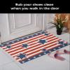 Edwiinsa American Flag Plush Rug Non Slip Bath Mat, Freedom Stripes Stars Patriotic Memorial Day Soft Shaggy Long Fur Fuzzy Bath Rugs 16" x 24", Carpet Mat for Bathroom Shower Home view 2