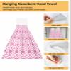 BOBOWUNY Morocco Pink 1 Pcs Hanging Kitchen Hand Towels, Pink Moroccan Geometric Plaid Super Soft Microfiber Tie Towels Aborbent Washcloth for Bathroom Oven Tea Bar view 2