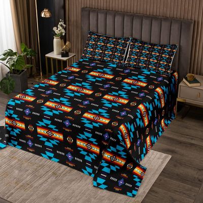 Erosebridal Western Boho Quilted Queen,Aztec Coverlet Set,Ethnic Tribal Arrow Bedspread Country Decor Western Quilt Set,Western Room Decor for Bedroom Boho Living Room Decor,Southwestern Decor