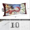 2 Packs Outdoor Chaise Longue Throw Pillow Covers Waterproof with Elastic Band,Christmas Snowman Beach Pool Lumbar Decorative Pillowcase Cushion Sham,Xmas Winter Snowy Tree Rustic Plaid Red 11x16 view 3
