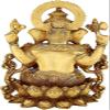 Liv Brass Lord Ganesha Statue 12.5 Inch Large  Handmade Solid Brass Ganesh Idol with Antique Finish, Hindu Elephant God Sculpture for Home Decor, Pooja Room, Office & Housewarming Gift view 3
