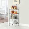 4-Wire Shelving Metal Standing Shelf Units, Storage Rack Adjustable Shelves XM-207S Rectangle Carbon Steel Metal Assembly Shelf for Laundry Bathroom Kitchen Pantry Closet Silver Gray view 2