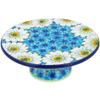 Polmedia Polish Pottery Cake Stand UNIKAT - Pansies And Daisies Pattern Handmade in Boleslawiec Poland by Ceramika Artystyczna + Certificate of Authenticity view 1