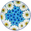 Polmedia Polish Pottery Cake Stand UNIKAT - Pansies And Daisies Pattern Handmade in Boleslawiec Poland by Ceramika Artystyczna + Certificate of Authenticity view 2