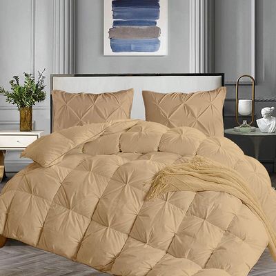 Favor Homes Queen Comforter Set 5 Piece All Season Taupe Comforter Queen (88'' x 92'') Size Cotton 500 GSM Lightweight