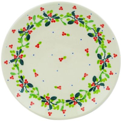 Polmedia Polish Pottery Dessert Plate - Seasonal Berry Pattern Handmade in Boleslawiec Poland by Ceramika Artystyczna + Certificate of Authenticity