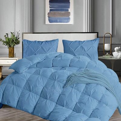 Favor Homes Grand King Comforter Set 5 Piece All Season Sky Blue Comforter Grand King 106x106 Size Cotton 500 GSM Lightweight