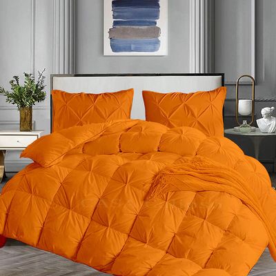 Favor Homes Olympic Queen Comforter Set 5 Piece All Season Orange Comforter Olympic Queen (98'' x 98'') Size Cotton 500 GSM Lightweight