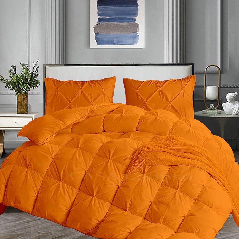 Favor Homes Olympic Queen Comforter Set 5 Piece All Season Orange Comforter Olympic Queen (98'' x 98'') Size Cotton 500 GSM Lightweight