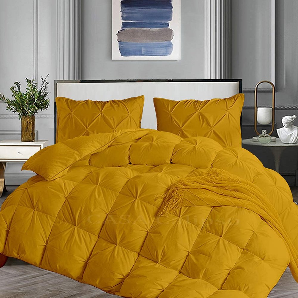 Favor Homes Twin XL Comforter Set 5 Piece All Season Gold Comforter Twin-XL (68'' x 90'') Size Cotton 500 GSM Lightweight