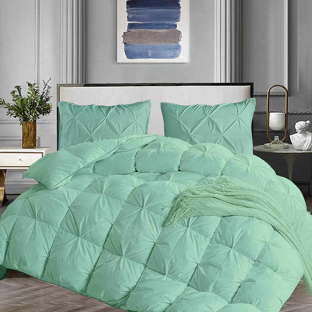 Favor Homes California King Comforter Set 5 Piece All Season Aqua Blue Comforter Cal-King (110'' x 98'') Size Cotton 500 GSM Lightweight