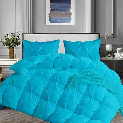 Favor Homes Olympic Queen Comforter Set 5 Piece All Season Turquoise Blue Comforter Olympic Queen (98'' x 98'') Size Cotton 500 GSM Lightweight