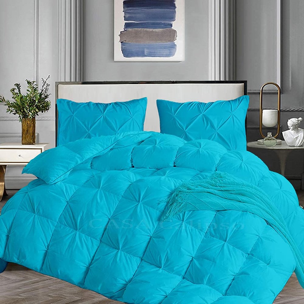 Favor Homes Olympic Queen Comforter Set 5 Piece All Season Turquoise Blue Comforter Olympic Queen (98'' x 98'') Size Cotton 500 GSM Lightweight