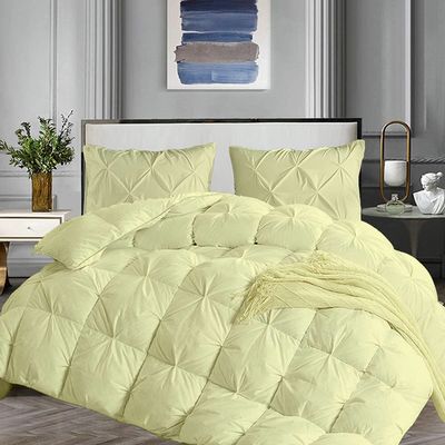 Favor Homes California King Comforter Set 5 Piece All Season Ivory Comforter Cal-King (110'' x 98'') Size Cotton 500 GSM Lightweight