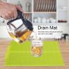 Acouto Silicone Drying Mat 15.35x9.84in Rectangle Silicone Drainer Mat Dish Drying Pad Heat Resistant Slip Proof Tray for Multiple Usage (Green) view 2