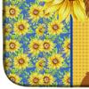 Caroline's Treasures WDK5353DDM Summer Sunflowers Longhaired Red and White Chihuahua Dish Drying Mat Absorbent Dish Drying Mat Pad for Kitchen Counter Dish Drainer Mat for Countertop, 14 x 21", Multic view 4