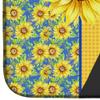 Caroline's Treasures WDK5342DDM Summer Sunflowers Natural Eared Black Boxer Dish Drying Mat Absorbent Dish Drying Mat Pad for Kitchen Counter Dish Drainer Mat for Countertop, 14 x 21", Multicolor view 4