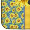 Caroline's Treasures WDK5470DDM Summer Sunflowers Apricot Pug Dish Drying Mat Absorbent Dish Drying Mat Pad for Kitchen Counter Dish Drainer Mat for Countertop, 14 x 21", Multicolor view 4