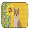 Caroline's Treasures WDK5334DDM Summer Sunflowers Fawn Boston Terrier Dish Drying Mat Absorbent Dish Drying Mat Pad for Kitchen Counter Dish Drainer Mat for Countertop, 14 x 21", Multicolor view 1