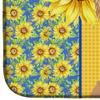 Caroline's Treasures WDK5359DDM Summer Sunflowers Longhaired Gold and White Chihuahua Dish Drying Mat Absorbent Dish Drying Mat Pad for Kitchen Counter Dish Drainer Mat for Countertop, 14 x 21", Multi view 4