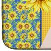 Caroline's Treasures WDK5341DDM Summer Sunflowers Natural Eared White Boxer Dish Drying Mat Absorbent Dish Drying Mat Pad for Kitchen Counter Dish Drainer Mat for Countertop, 14 x 21", Multicolor view 4