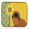 Caroline's Treasures WDK5455DDM Summer Sunflowers Red Pekingese Dish Drying Mat Absorbent Dish Drying Mat Pad for Kitchen Counter Dish Drainer Mat for Countertop, 14 x 21", Multicolor view 1