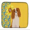 Caroline's Treasures WDK5349DDM Summer Sunflowers Blenheim Cavalier Spaniel Dish Drying Mat Absorbent Dish Drying Mat Pad for Kitchen Counter Dish Drainer Mat for Countertop, 14 x 21", Multicolor view 1