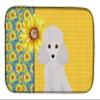 Caroline's Treasures WDK5469DDM Summer Sunflowers Toy White Poodle Dish Drying Mat Absorbent Dish Drying Mat Pad for Kitchen Counter Dish Drainer Mat for Countertop, 14 x 21", Multicolor view 1