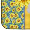 Caroline's Treasures WDK5469DDM Summer Sunflowers Toy White Poodle Dish Drying Mat Absorbent Dish Drying Mat Pad for Kitchen Counter Dish Drainer Mat for Countertop, 14 x 21", Multicolor view 4