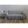 Classic Slipcovers Ruffled Cotton Loveseat Slipcover Grey view 1