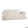 Classic Slipcovers Ruffled Cotton Loveseat Slipcover Grey view 2