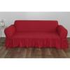 Classic Slipcovers Ruffled Cotton Loveseat Slipcover Grey view 3
