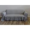 Classic Slipcovers Ruffled Cotton Loveseat Slipcover Grey view 4