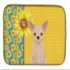 Caroline's Treasures WDK5367DDM Summer Sunflowers Fawn Chihuahua Dish Drying Mat Absorbent Dish Drying Mat Pad for Kitchen Counter Dish Drainer Mat for Countertop, 14 x 21", Multicolor view 1