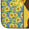 Caroline's Treasures WDK5403DDM Summer Sunflowers Wirehair Chocolate and Tan Dachshund Dish Drying Mat Absorbent Dish Drying Mat Pad for Kitchen Counter Dish Drainer Mat for Countertop, 14 x 21", Mult view 4
